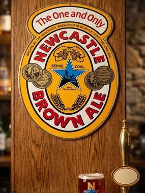 Newcastle Brown Ale Beer Tap Sign